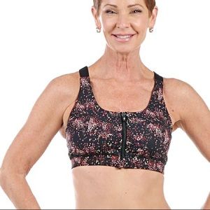 SKECHERS Sports Bra SIZE MEDIUM Zip Front Closure NWT